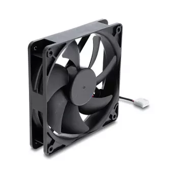 Delock Axiallüfter 48 V DC, 120 x 120 x 25 mm, 4-Pin PWM, Schwarz