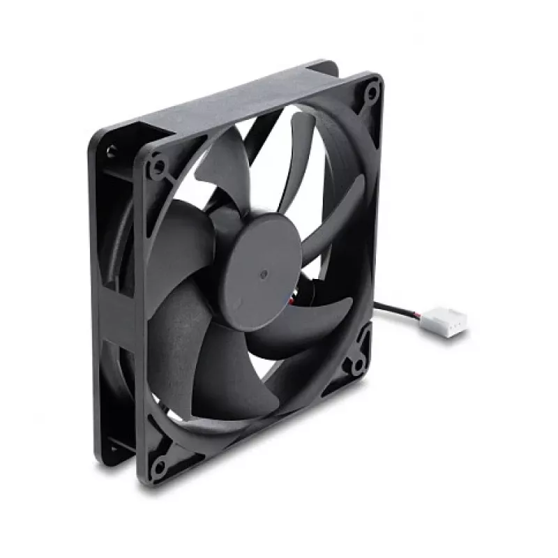 Delock Axiallüfter 48 V DC, 120 x 120 x 25 mm, 4-Pin PWM, Schwarz