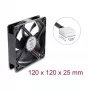 Delock Axiallüfter 48 V DC, 120 x 120 x 25 mm, 4-Pin PWM, Schwarz