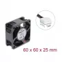 Delock Axiallüfter 48 V DC, 60 x 60 x 25 mm mit 4-poligem PWM-Lüfteranschluss, schwarz