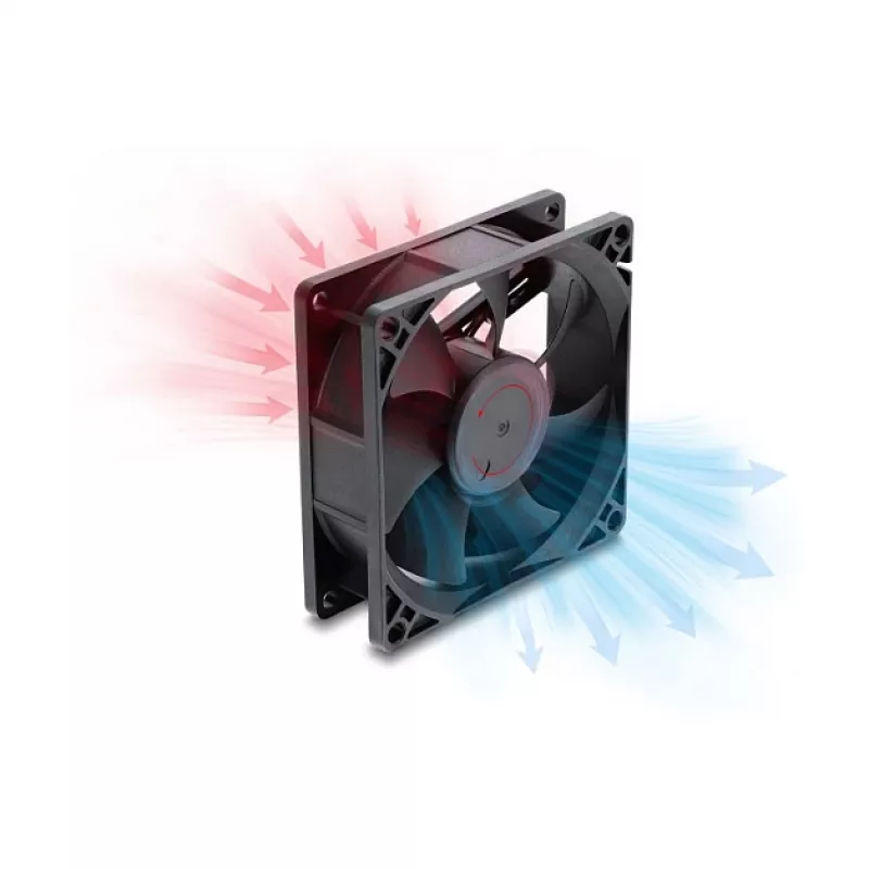 Delock Axiallüfter 48 V DC, 80 x 80 x 25 mm, 2-Pin-Stecker, Schwarz