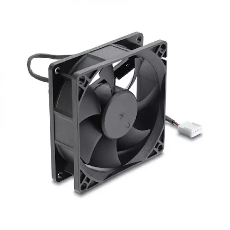Delock Axiallüfter 48 V DC, 80 x 80 x 25 mm mit 4-Pin-PWM-Anschluss, Schwarz