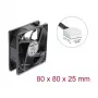 Delock Axiallüfter 48 V DC, 80 x 80 x 25 mm mit 4-Pin-PWM-Anschluss, Schwarz