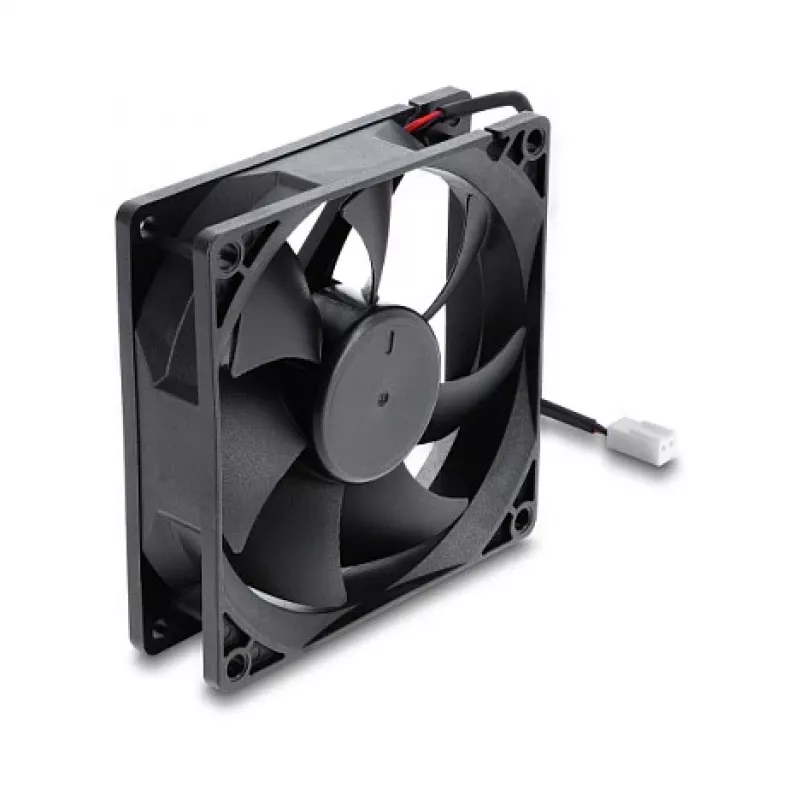 Delock Axiallüfter 48 V DC, 92 x 92 x 25 mm mit 2-Pin-Lüfteranschluss, Schwarz
