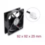 Delock Axiallüfter 48 V DC, 92 x 92 x 25 mm mit 2-Pin-Lüfteranschluss, Schwarz