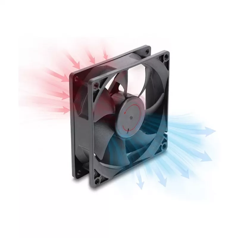 Delock Axiallüfter 48 V DC 92x92x25 mm 4-Pin PWM (67452), Schwarz