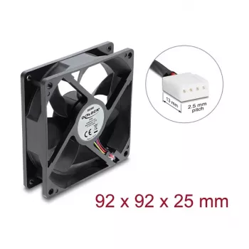 Delock Axiallüfter 48 V DC 92x92x25 mm 4-Pin PWM (67452), Schwarz
