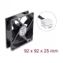 Delock Axiallüfter 48 V DC 92x92x25 mm 4-Pin PWM (67452), Schwarz