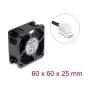 Delock Axiallüfter 48V DC 60x60x25mm mit 2-Pin-Stecker Schwarz