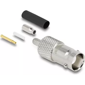 Delock BNC-Buchse Crimpstecker für RG-174 / RG-316 mit Schrumpfschlauch 91760