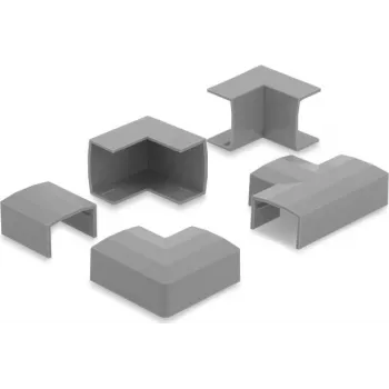 Delock Kabelkanal-Verbinder für 24 x 14 mm Kabelkanal, 5-teiliges Set, Grau 22095
