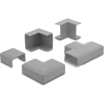 Delock Kabelkanal-Verbinder für 30 x 14 mm Kabelkanäle, 5-teiliges Set, Grau 22098
