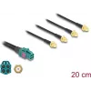 Delock Kabel Mini FAKRA Z Buchse Quad auf 4 x SMA Stecker 0,2 m RG-174 90283