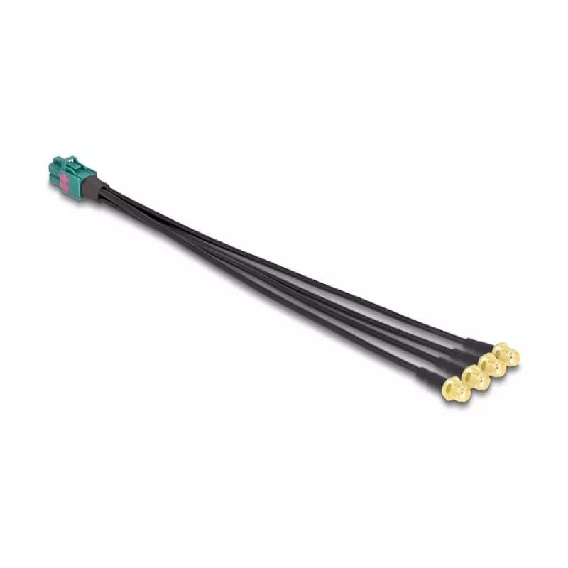 Delock Kabel Mini FAKRA Z Buchse Quad auf 4 x SMA Stecker 0,2 m RG-174 90283