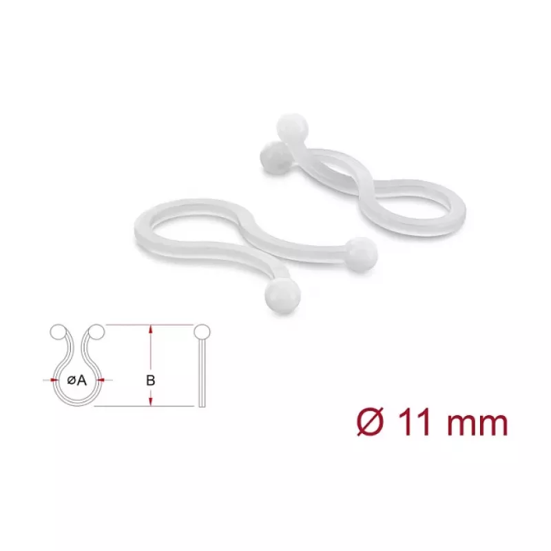 Delock Kabel-Spiralwickel Ø 11 mm Transparent, 100 Stück