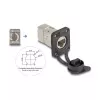 Delock D-Typ RJ45 Einbau-Buchse Cat.6A STP mit LSA-Anschluss und IP66-Schutzkappe