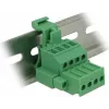 DELOCK DIN-Hutschienen-Klemmenblock-Set 4-polig mit Schraubverriegelung, 800 V, 32 A, Grau