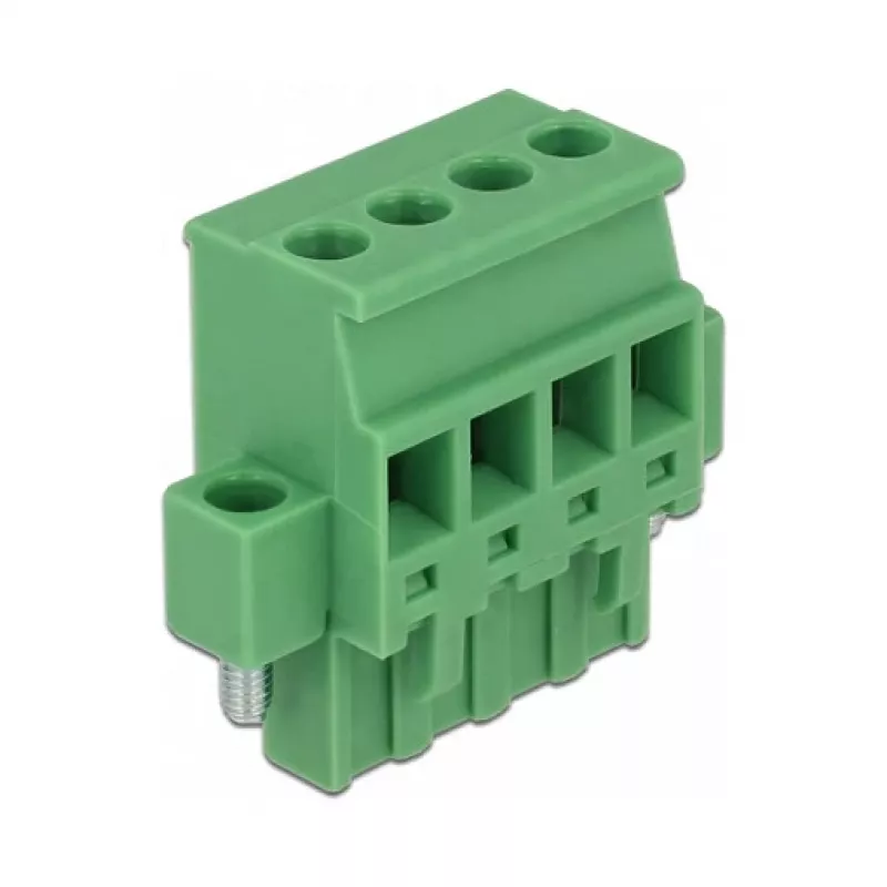 DELOCK DIN-Hutschienen-Klemmenblock-Set 4-polig mit Schraubverriegelung, 800 V, 32 A, Grau
