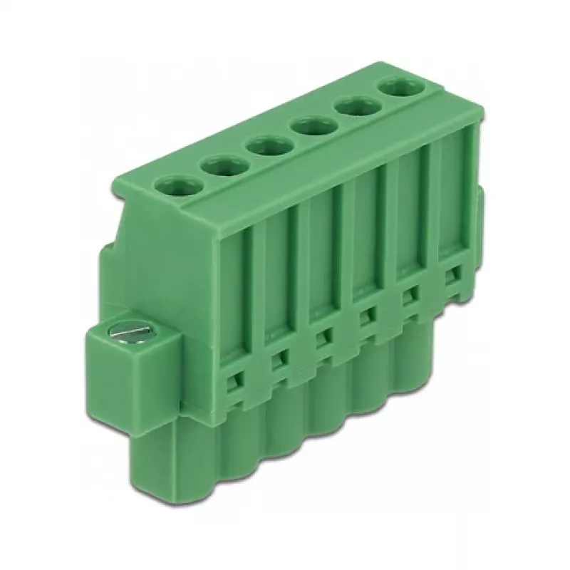 DELOCK DIN-Hutschienen-Klemmenblock-Set, 6-polig, Schraubanschluss, Grau