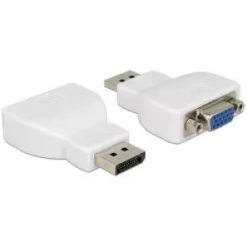 Delock DisplayPort 1.2 Stecker auf VGA Buchse Aktiver Adapter Weiß 65568