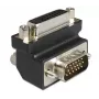 Delock DVI-I 24+5 Pin Buchse auf VGA 15 Pin Stecker 90° gewinkelter Adapter – Schwarz 65425