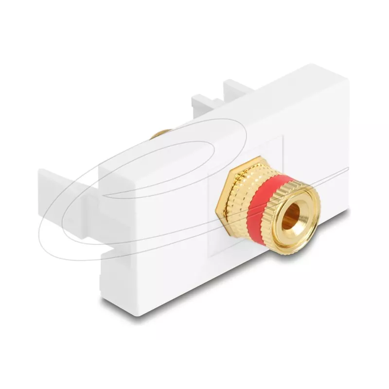 Delock Easy 45 Modul Polklemme auf Gewindebuchse Rot Weiß (90901)