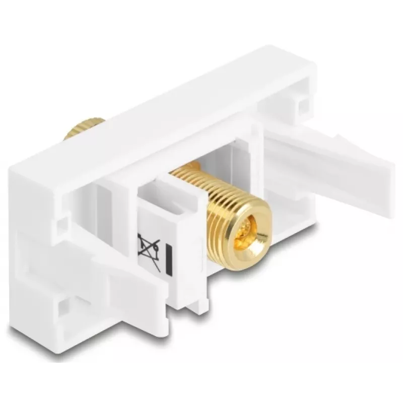 Delock Easy 45 Modul Polklemme auf Gewindebuchse Rot Weiß (90901)