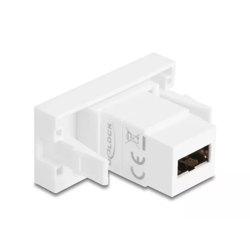 Delock Easy 45 Modul EASY-USB 2.0 Typ-A Buchse zu EASY-USB Typ-A Buchse Weiß 90866