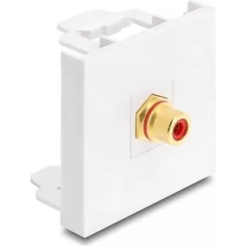Delock Easy 45 Modul RCA Buchse zu RCA Buchse vergoldet Rot/Weiß (91818)