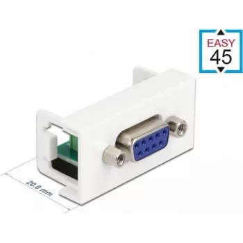 Delock Easy 45 Snap-in-Modul 9-pol D-Sub Buchse Weiß RAL 9003 81348