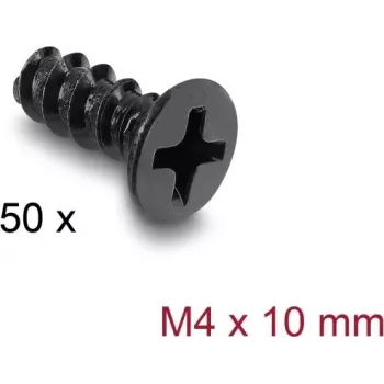Delock Lüfter-Schraube M4 x 10 mm 50 Stück Schwarz 60988