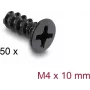 Delock Lüfter-Schraube M4 x 10 mm 50 Stück Schwarz 60988