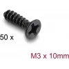 Delock Lüfter-Schraubenset M3 x 10 mm, 50 Stück, Schwarz 60986