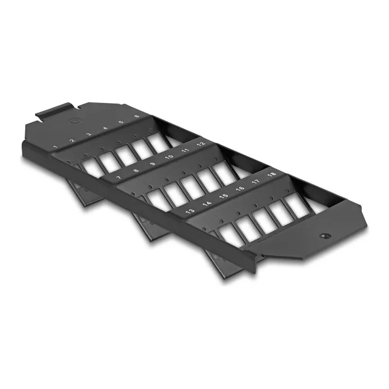 Delock Glasfaser-Montagehalterung für Bodentank 18 Port für SC Simplex / LC Duplex Kupplungen Schwarz (88163)