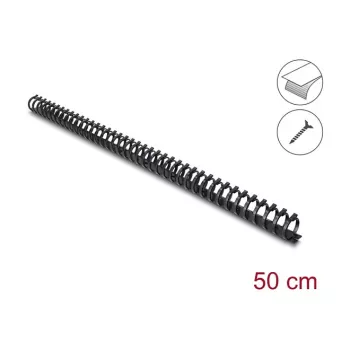 Delock Flexibler Kabelkanal, selbstklebend und schraubbar, 25 x 26 mm, Länge 50 cm, schwarz