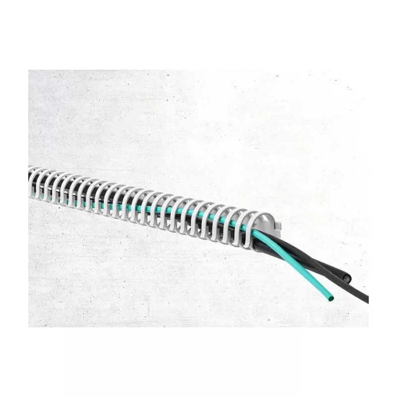 Delock Flexibler Kabelkanal Selbstklebend Schraubbar 34 x 35 mm - Länge 50 cm Grau