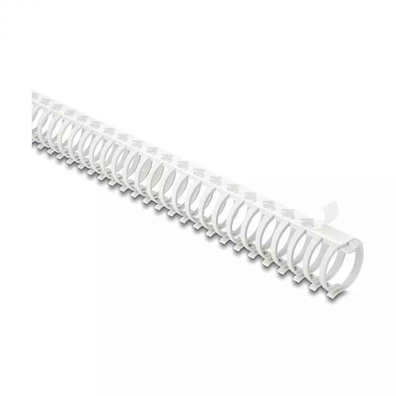 Delock Flexibler Kabelkanal Selbstklebend Schraubbar 34 x 35 mm - Länge 50 cm Grau