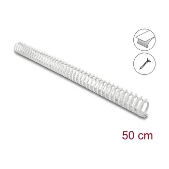 Delock Flexibler Kabelkanal Selbstklebend Schraubbar 34 x 35 mm - Länge 50 cm Grau