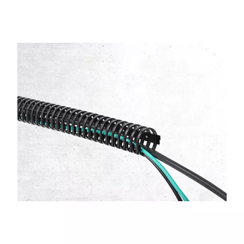 Delock Flexibler Kabelkanal, selbstklebend und schraubbar, 45 x 46 mm, Länge 50 cm, Schwarz