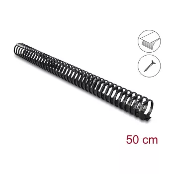 Delock Flexibler Kabelkanal, selbstklebend und schraubbar, 45 x 46 mm, Länge 50 cm, Schwarz