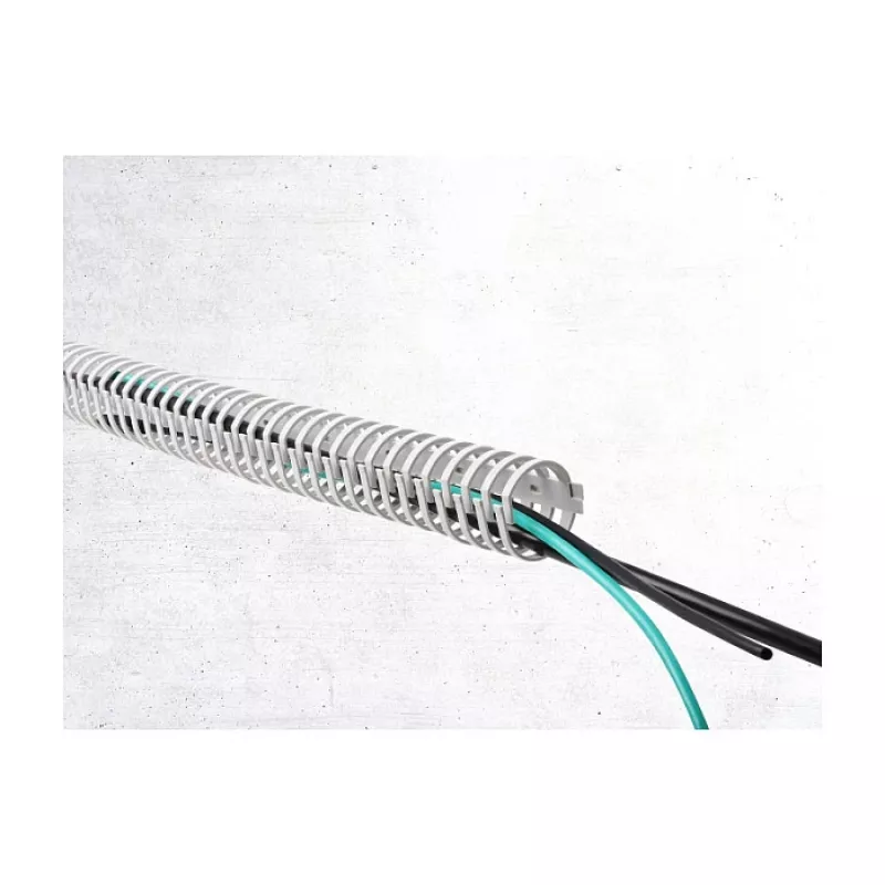 Delock Flexibler selbstklebender und schraubbarer Kabelkanal 45 x 46 mm - Länge 50 cm Grau