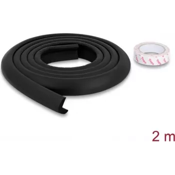 Delock Schaumstoff-Kantenschutzstreifen 24 x 8 mm - Länge 2 m Schwarz (18485)