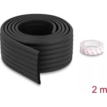 Delock Schaumstoff-Kantenschutzstreifen gerippt 80 x 8 mm - Länge 2 m Schwarz 18487