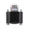 Delock GigE Kamera-Kabel Cat.6 S/FTP 3m, RJ45 90° Winkelstecker mit Schrauben (28mm) zu RJ45 gerader Stecker, Schwarz