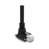 Delock GigE-Kamerakabel RJ45-Stecker 90° abgewinkelt mit Schrauben, Steckerlänge 28 mm auf RJ45-Stecker Cat.6 S/FTP 5 m Schwarz