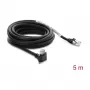 Delock GigE-Kamerakabel RJ45-Stecker 90° abgewinkelt mit Schrauben, Steckerlänge 28 mm auf RJ45-Stecker Cat.6 S/FTP 5 m Schwarz