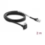Delock GigE Kamera-Kabel RJ45 Stecker 90° abgewinkelt mit Schrauben auf RJ45 Stecker, Cat.6 S/FTP, 2m, Schwarz