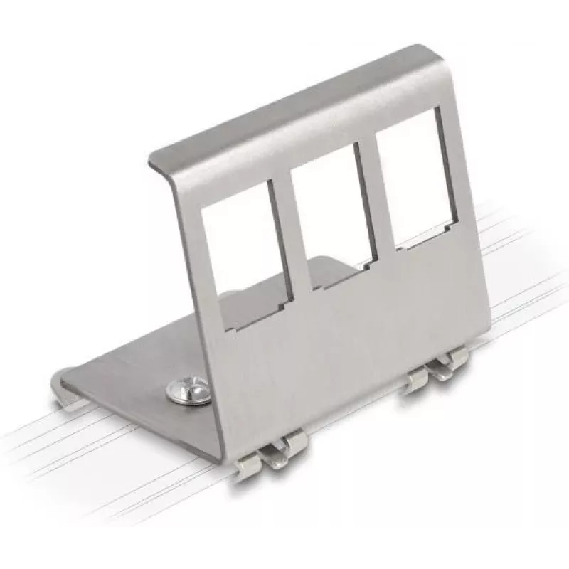 Delock Keystone Metallhalter 3 Port für DIN-Schiene (88139)