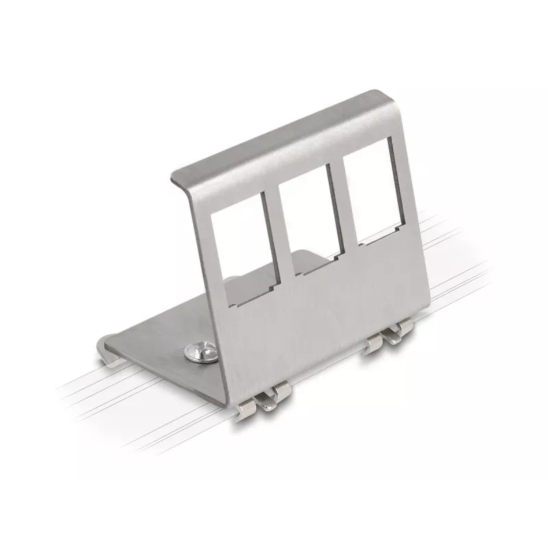 Delock Keystone Metallhalter 3 Port für DIN-Schiene (88139)