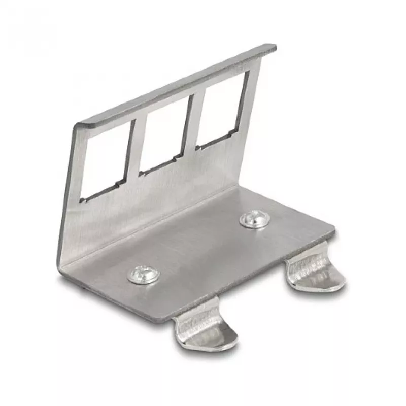 Delock Keystone Metallhalter 3 Port für DIN-Schiene (88139)